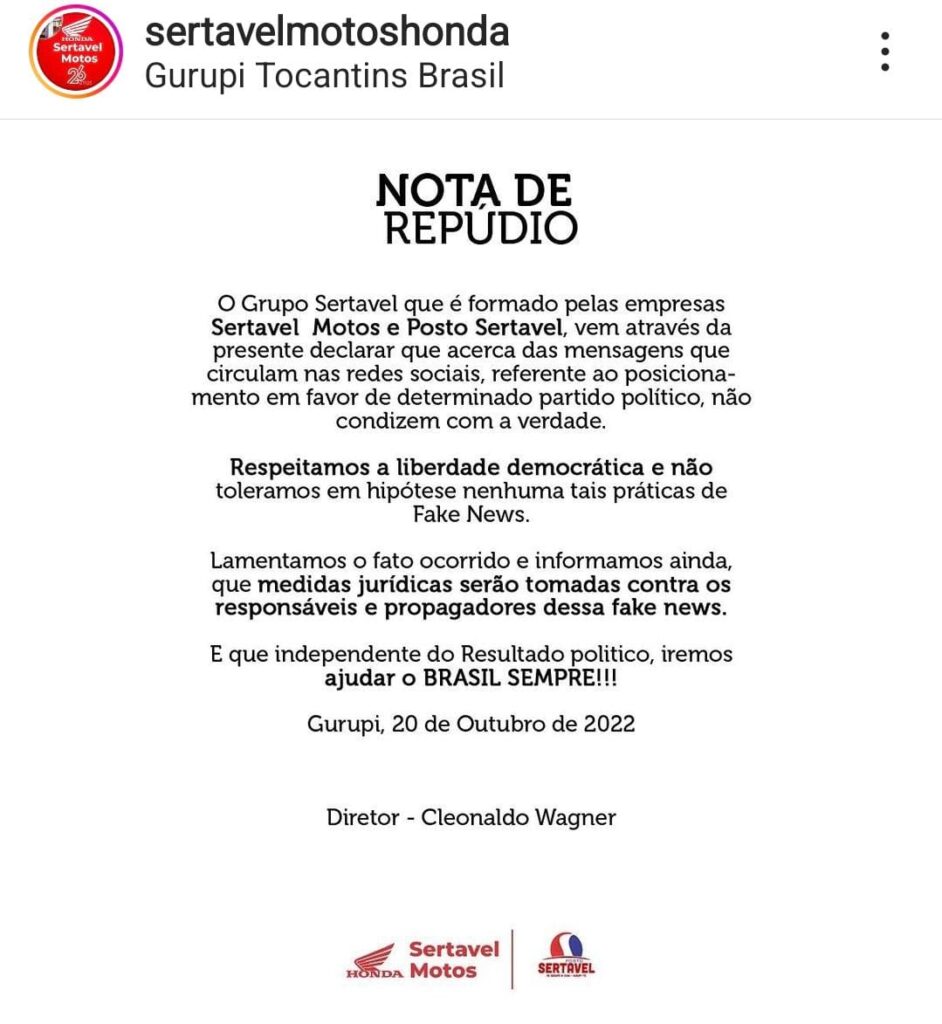 IMG-20221021-WA0142-942x1024 Empresários de Gurupi publicam Nota de Repúdio contra postagem fake sobre apoio à candidatura de Lula