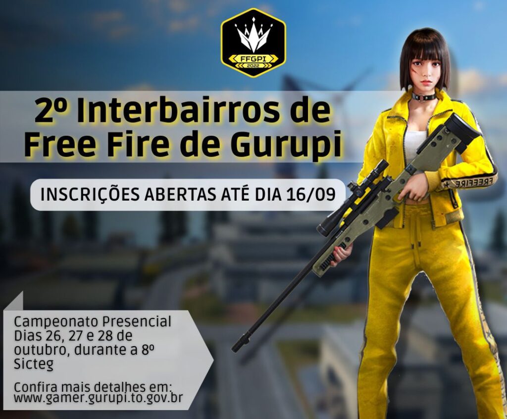 Abertas as inscrições para o “Campeonato Interbairros de Free Fire Mobile: Gurupi Gamer”