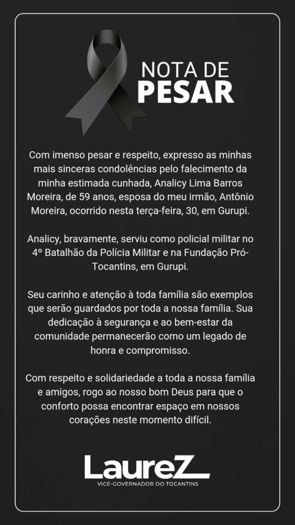 IMG-20240430-WA0427-576x1024 Laurez Moreira manifesta pesar pela morte de sua cunhada ocorrida em Gurupi