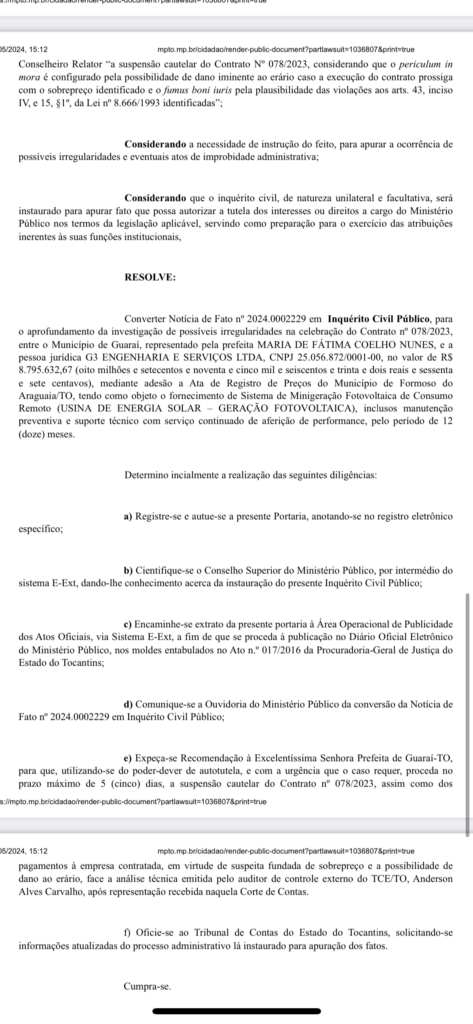 IMG_8734-473x1024 Luz solar: MP instaura inquérito contra gestão Fátima Coelho em Guaraí  e pede suspensão de contrato de mais de R$8 milhões por suspeita de fraude