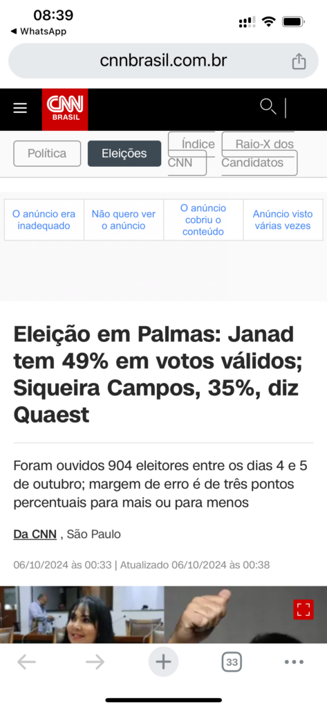 Última pesquisa publicada 