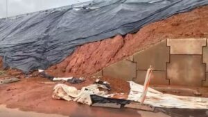 Perigo: Vistoria da Defesa Civil de Gurupi aponta deslocamento da parede de contenção de viaduto na BR-153