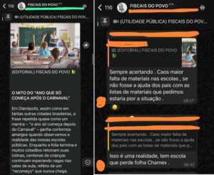 Professores de Dianópolis utilizam WhatsApp para denunciar problemas na educação municipal