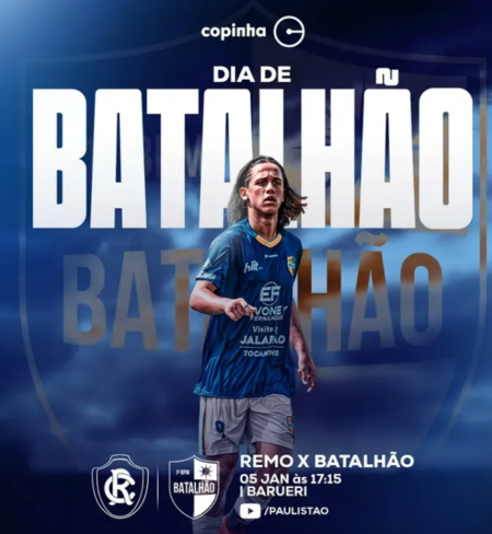 Representando o Tocantins, Batalhão estreia na Copinha contra o Remo nesta segunda