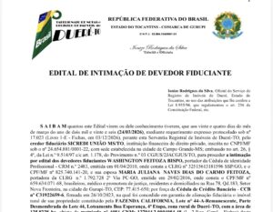 EDITAL DE INTIMAÇÃO DE DEVEDOR FIDUCIANTE